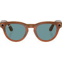 Смарт-очки Ray-Ban Meta Headliner Shiny Caramel Transparent Frame/Teal Blue Lenses (RW4009 670680 50-23)