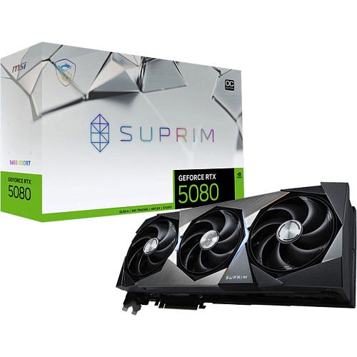 Видеокарта MSI GeForce RTX 5080 16GB Suprim OC (G5080-16SPC) EU