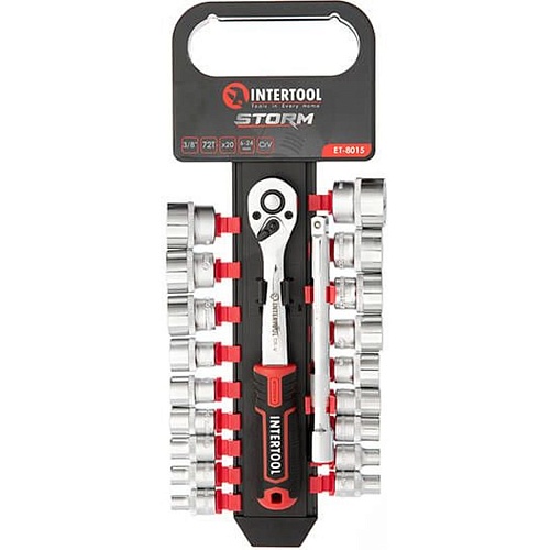 Набор торцевых головок с трещоткой Intertool ET-8015 18шт