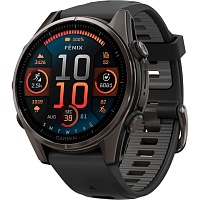 Смарт-годинник Garmin Fenix 8 AMOLED Sapphire 43mm Carbon Gray DLC Titanium with Black/Pebble Gray Silicone Band (010-02903-21) - придбати в Дніпрі, Україні: ціна, характеристики | інтернет-магазин TOUCH