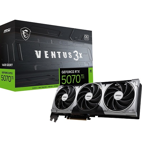 Видеокарта MSI GeForce RTX 5070 Ti 16GB Ventus 3X PZ OC Black (912-v531-673) EU