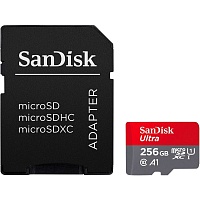 Карта памяти SanDisk microSDXC 256GB UHS-I Ultra A1 V10 + SD Adapter (SDSQUAC-256G-GN6MN)