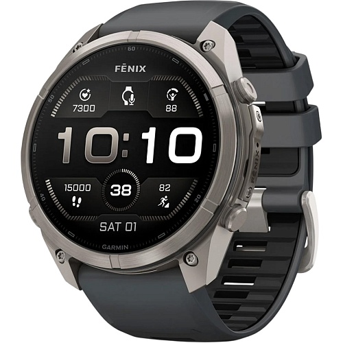 Смарт-часы Garmin Fenix 9 Pro 51mm Titanium with Graphite/Black Silicone Band (010-04337-25/26)