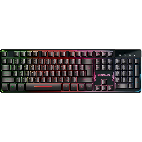 Клавиатура REAL-EL Gaming 8700 Backlit Black (EL123100015)