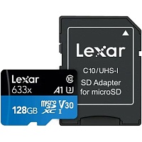 Карта пам'яті Lexar microSDXC High-Performance 633x 128GB Class 10 UHS-I/U3 R100 + SD adapter (LMS0633128G-BNAAA) - придбати в Дніпрі, Україні: ціна, характеристики | інтернет-магазин TOUCH