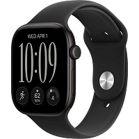 Смарт-часы Apple Watch Series 12 GPS 46mm Black Aluminum Case with Black Sport Band S/M (MJEK4)