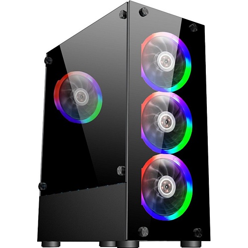 Корпус 1stPlayer V2-A-4F1 Black 