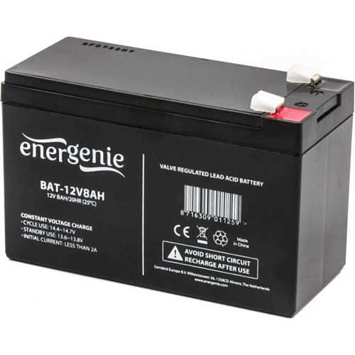 Аккумулятор EnerGenie AGM 12V (12V/8Ah/96Wh) (BAT-12V8AH)