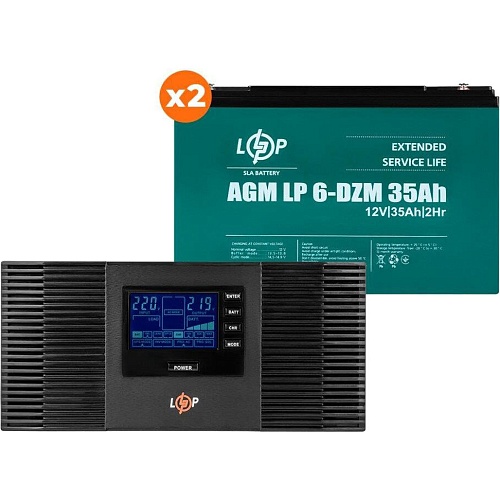 Источник бесперебойного питания (ИБП) LogicPower UPS B1500 + 6-DZM-35Ah 840Wh (20553)