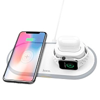 Бездротовий зарядний пристрій Hoco Wisdom 3-in-1 Wireless Fast Charger CW21 (White) - придбати в Дніпрі, Україні: ціна, характеристики | інтернет-магазин TOUCH