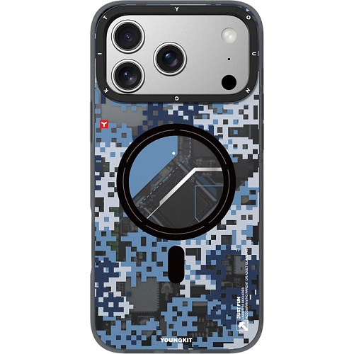 Чехол YoungKit Camouflage with Magnetic Ring для Apple iPhone 17 Pro Max Blue Camo