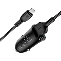 Автомобільний зарядний пристрій Hoco Z39 Farsighted 18W 3.4A + Lightning Black