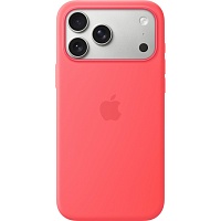 Чехол Silicone Case with Button, Animation & MagSafe для Apple iPhone 17 Pro Max Bright Guava Pink AAA