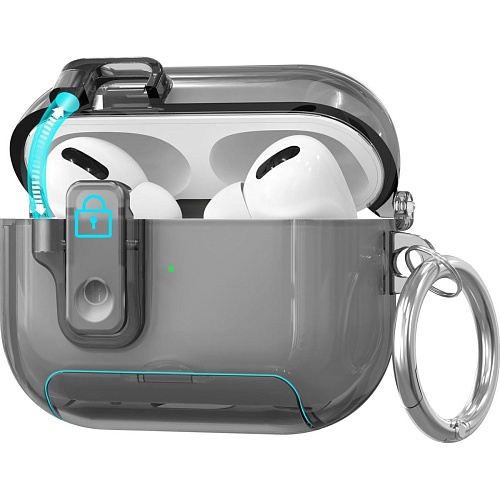 Чехол AhaStyle Easy Switch Button для Apple AirPods Pro 3 Transparent Black (CP-WG191-CBK)