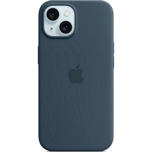 Чехол Silicone Case with MagSafe для Apple iPhone 15 Storm Blue ААА