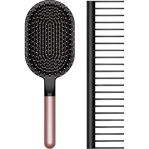 Набор расчесок Dyson designed Paddle brush and Detangling comb Rosе/Black (965003-05)