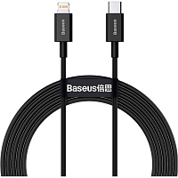 Кабель Baseus Superior Series Fast Charging USB-C to Lightning 20W 2m Black (CATLYS-C01) - придбати в Дніпрі, Україні: ціна, характеристики | інтернет-магазин TOUCH