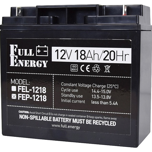 Аккумулятор Full Energy FEP-1218 AGM 12V (12V/18Ah/216Wh)