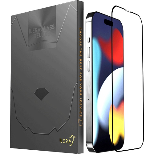 Защитное стекло iLera DeLuxe Full Cover Glass для Apple iPhone 15 Pro Max (iLFCDL15PrMx)