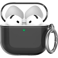 Чехол AhaStyle Transparent TPU Silicone Case для AirPods 4 Black