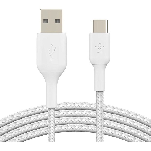 Кабель Belkin Boost Up Charge Braided USB-A to USB-C 2m White (CAB002BT2MWH)