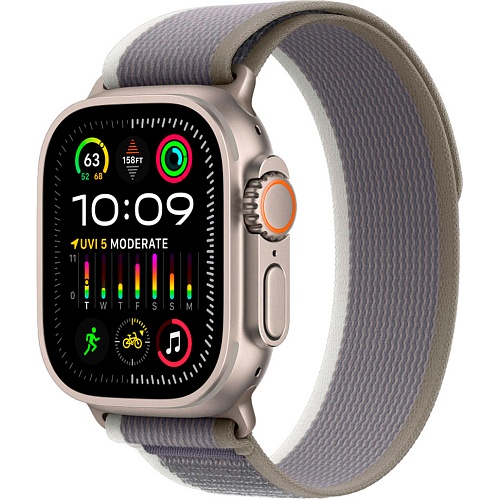 Смарт-часы Apple Watch Ultra 2 49mm Natural Titanium Case with Green/Gray Trail Loop S/M (MRF33)