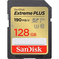 Карта памяти SanDisk Extreme Plus SDXC 128GB UHS-I U3 V30 Class 10 (SDSDXWA-128G-GNCIN)