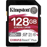 Карта памяти Kingston SDXC Canvas React Plus 128GB Class 10 UHS-II U3 V60 (SDR2V6/128GB)