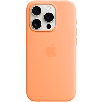 Чехол Silicone Case with MagSafe для Apple iPhone 15 Pro Orange Sorbet AAA