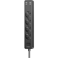 Сетевой фильтр XO Wl10 4USB Function Socket 1.8 м Black