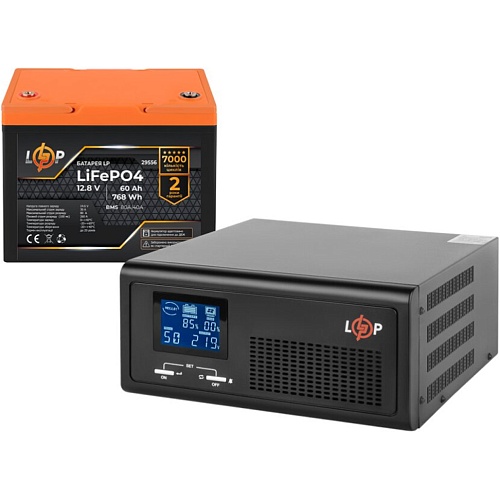 Источник бесперебойного питания (ИБП) LogicPower B430 + LiFePO4 батарея 12.8V - 60Ah BMS 80A/40A (29910)