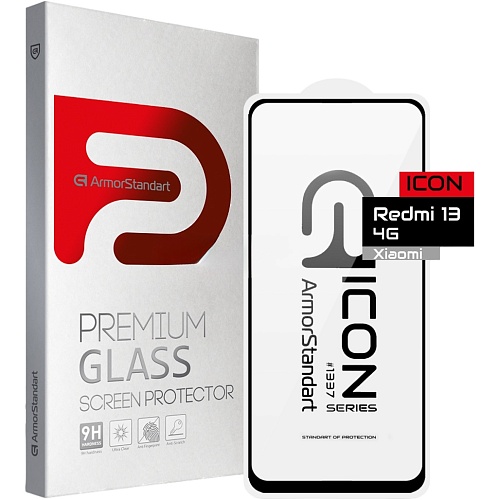 Захисне скло ArmorStandart Icon Full Glass для Redmi 13 4G / Poco M6 4G Black (ARM78247) - придбати в Дніпрі, Україні: ціна, характеристики | інтернет-магазин TOUCH
