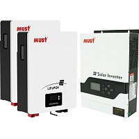 Система хранения энергии Must PV18-3224 VPM ll Series 24V 3.2kW + 2 АКБ LP16-24100 5.1kWh (25.6V/100Ah/2560Wh)