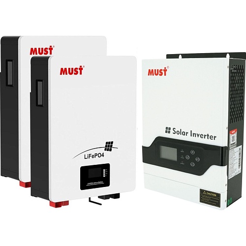 Система хранения энергии Must PV18-3224 VPM ll Series 24V 3.2kW + 2 АКБ LP16-24100 5.1kWh (25.6V/100Ah/2560Wh)