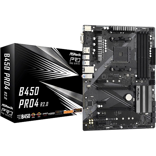 Материнська плата ASRock B450 Pro4 R2.0  - придбати в Дніпрі, Україні: ціна, характеристики | інтернет-магазин TOUCH