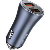 Автомобільний зарядний пристрій Baseus Golden Contactor Pro Dual Quick Charger U+U Gray (CCJD-A0G) - придбати в Дніпрі, Україні: ціна, характеристики | інтернет-магазин TOUCH