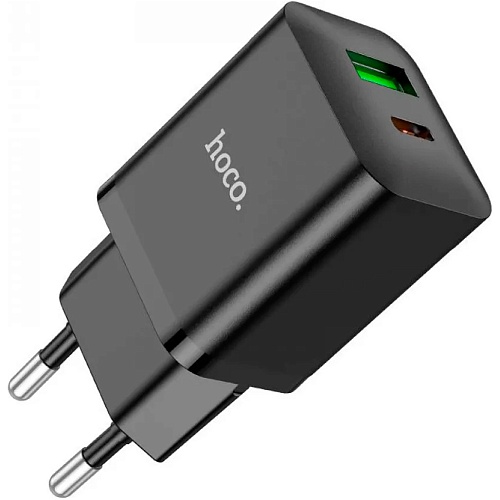Сетевое зарядное устройство Hoco N28 Founder 20W USB-C + USB-A Black