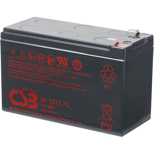 Аккумулятор CSB AGM 12V (12V/7.2Ah/86.4Wh) (GP1272F2-28W)