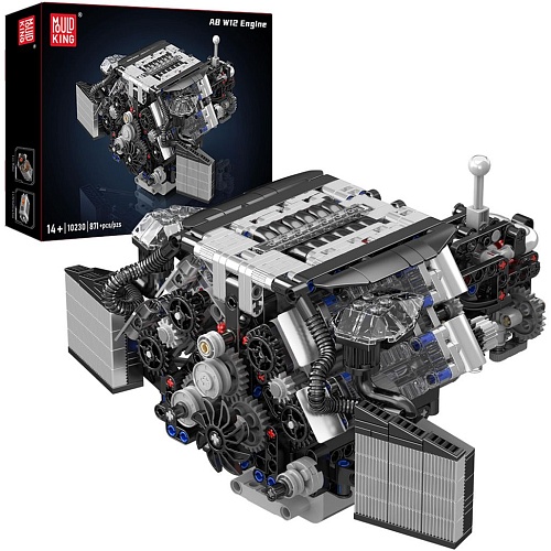 Конструктор Mould King Mking Двигатель и коробка передач W12 Twin Turbo (10230)