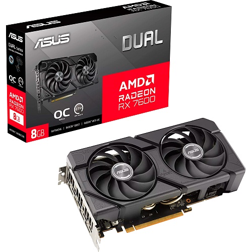 Видеокарта Asus Radeon RX 7600 Dual EVO OC 8G (DUAL-RX7600-O8G-EVO) UA