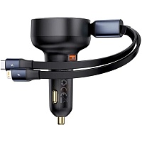 Автомобильное зарядное устройство Baseus Enjoyment Pro 60W Retractable Black (C00057802111-02)