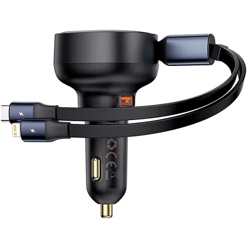 Автомобильное зарядное устройство Baseus Enjoyment Pro 60W Retractable Black (C00057802111-02)