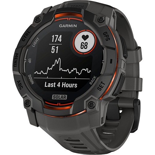 Смарт-часы Garmin Instinct 3 Solar 50mm Black with Charcoal Band (010-02935-00)