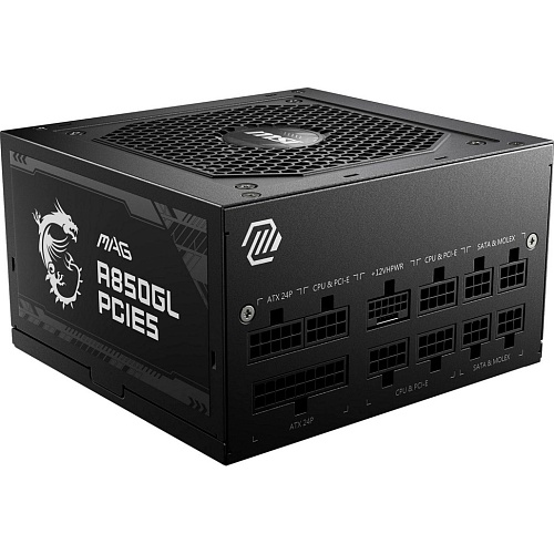 Блок живлення MSI MAG A850GL PCIE5 Black (306-7ZP8A11-CE0) - придбати в Дніпрі, Україні: ціна, характеристики | інтернет-магазин TOUCH