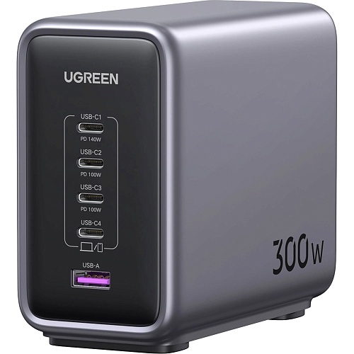 Сетевое зарядное устройство Ugreen CD333 Nexode 300W GaN Wall Charger Gray (90903B)