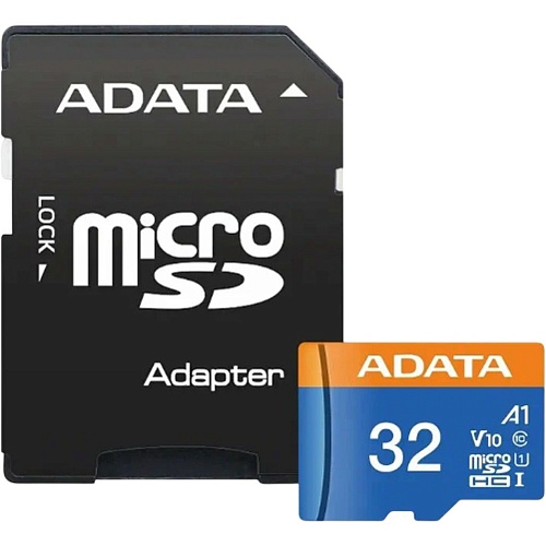 Карта памяти ADATA MicroSDXC Premier 32Gb Class 10 UHS-1 A2 + SD адаптер (AUSDH32GUICL10A1-RA1)