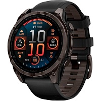 Смарт-часы Garmin Fenix 8 AMOLED Sapphire 47mm Carbon Gray DLC Titanium with Black/Pebble Gray Silicone Band (010-02904-20) Уценка