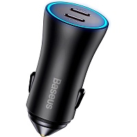 Автомобильное зарядное устройство Baseus Golden Contactor Pro Dual Fast Charger 2хUSB-C 40W Dark Gray (CGJP000013)