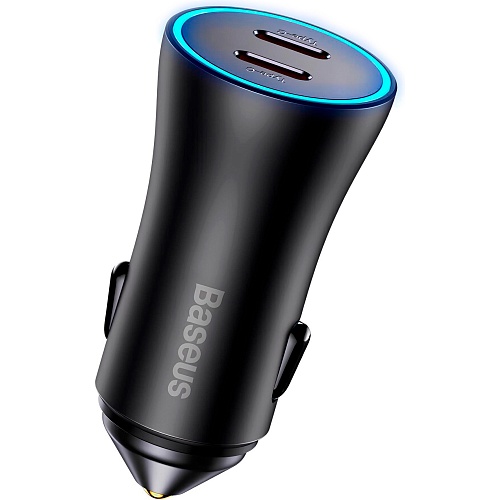 Автомобільний зарядний пристрій Baseus Golden Contactor Pro Dual Fast Charger 2хUSB-C 40W Dark Gray (CGJP000013)  - придбати в Дніпрі, Україні: ціна, характеристики | інтернет-магазин TOUCH
