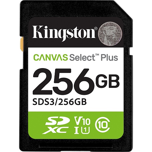 Карта памяти Kingston SDXC Canvas Select Plus 256GB Class 10 UHS-I V10 A1 (SDS3/256GB)